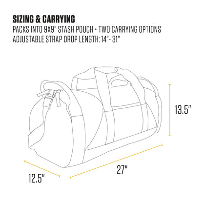 Optima Heavy-Duty 60L Water-Resistant Duffel Bag for Travel & Gym