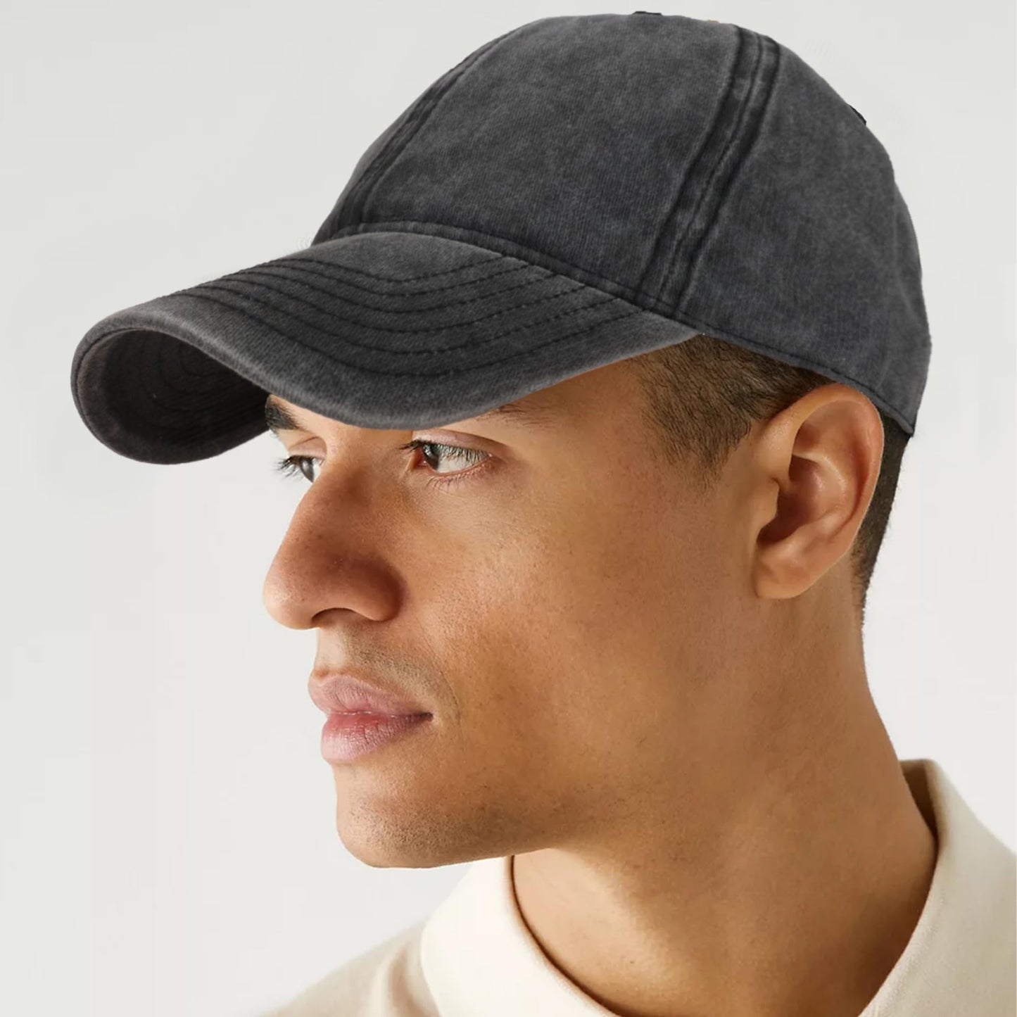 Optima Vintage Distressed Baseball Caps - Adjustable Unisex Style, Black