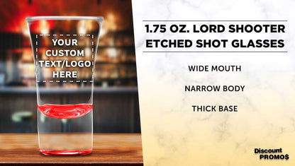 Optima Customizable 2 oz. Shot Glasses - 100 Pack, Etched Design