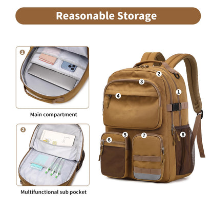 Optima Water-Resistant Backpack - Fits 15.6" Laptop, Grey Blue