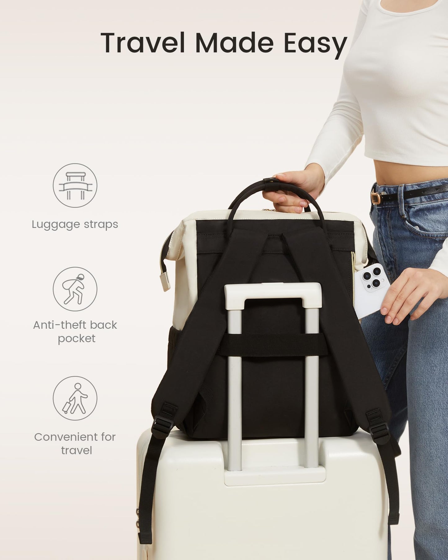 Optima Women's 15.6" Laptop Backpack - Waterproof Business Daypack