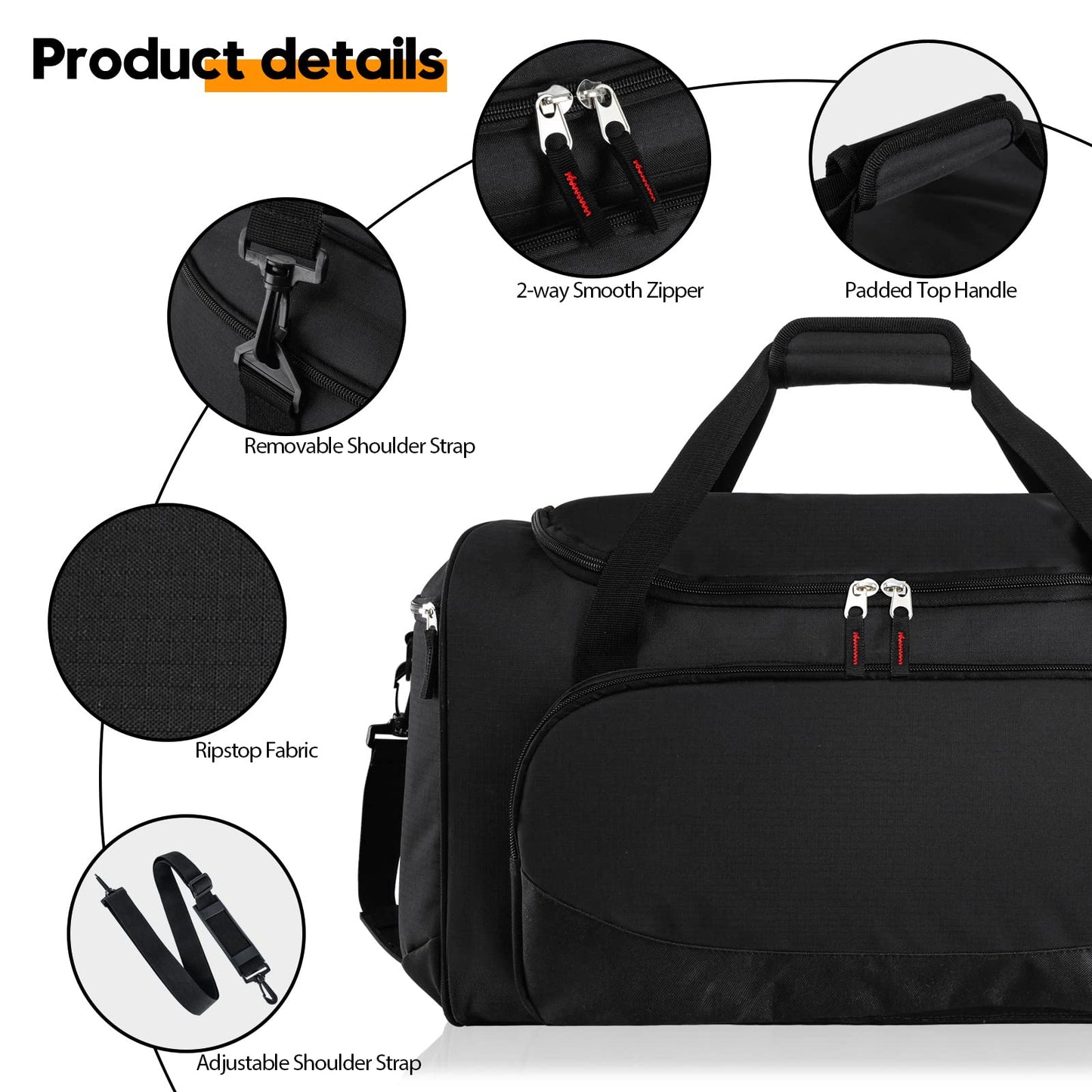 Optima Premium 55L Sports Duffel Bag - Travel Ready & Durable