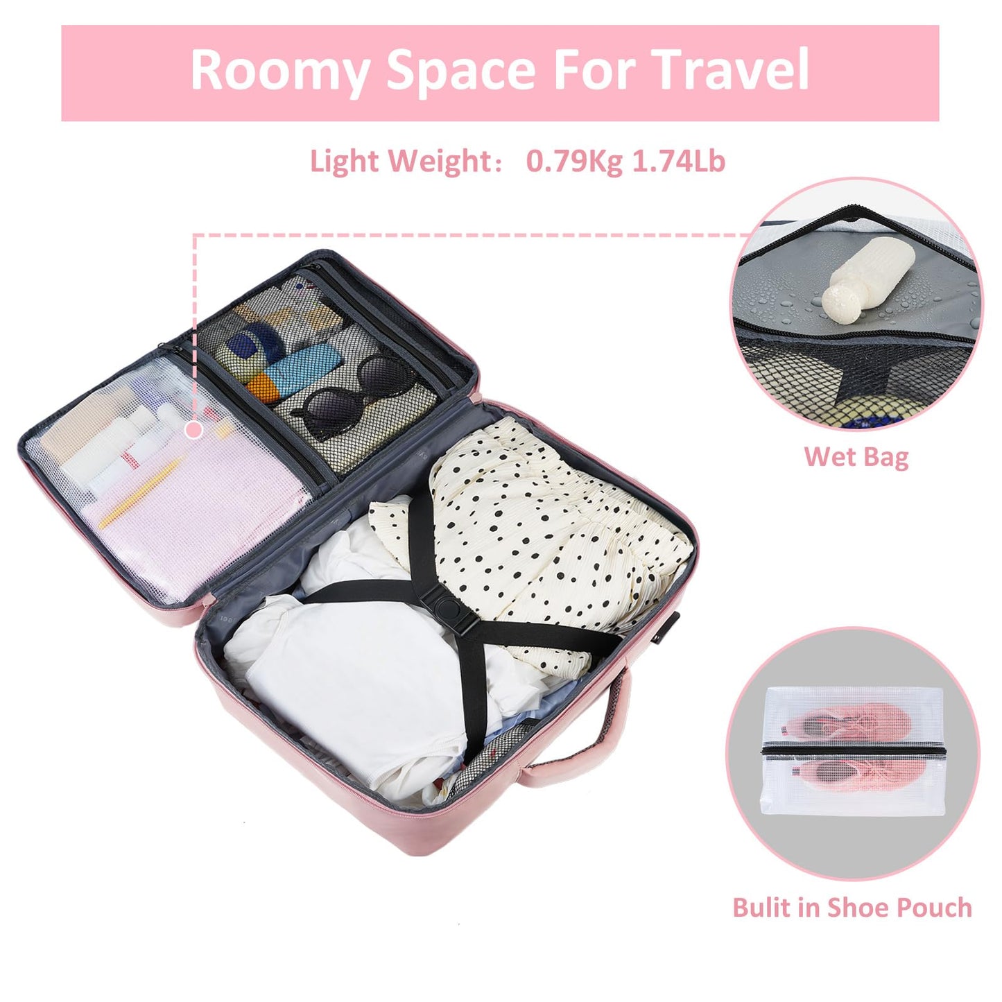 Optima Women's Travel Backpack - 15.6" Laptop, USB Port, Shoe Pouch