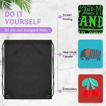 Optima Premium Drawstring Backpack - 16.4x13.8in, 120 Pack, Polyester