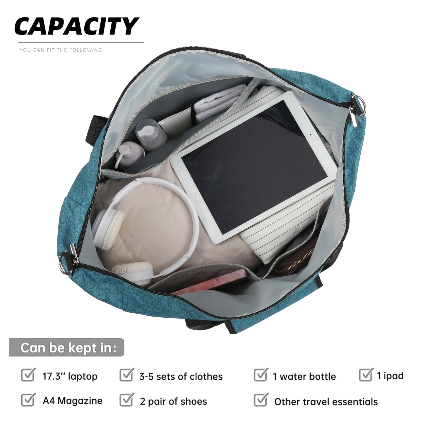 Optima Premium Travel Duffel Bag - Foldable, Waterproof, Blue