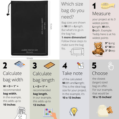 Optima Premium Nylon Drawstring Backpack - 9x12, 12-Pack, Black