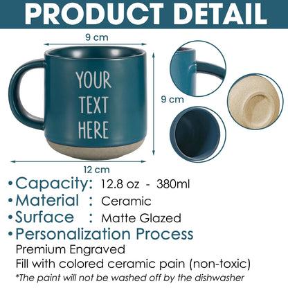 Optima Personalized Ceramic Coffee Mug - 12 oz Customizable Gift