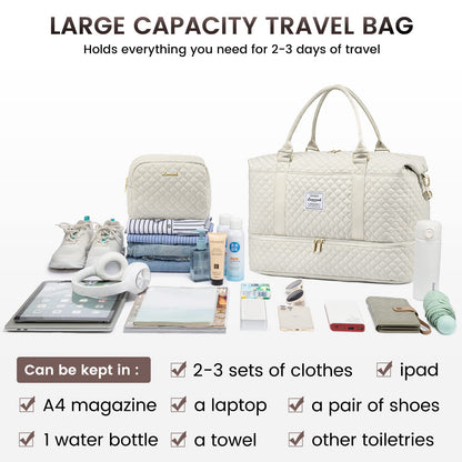 Optima Premium Travel Duffel Bag - Large with Shoe Compartment