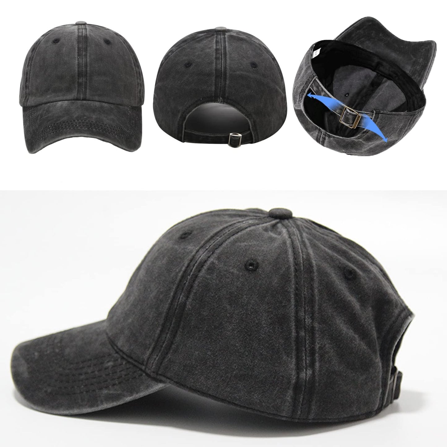 Optima Vintage Washed Baseball Cap - Distressed Dad Hat, One Size