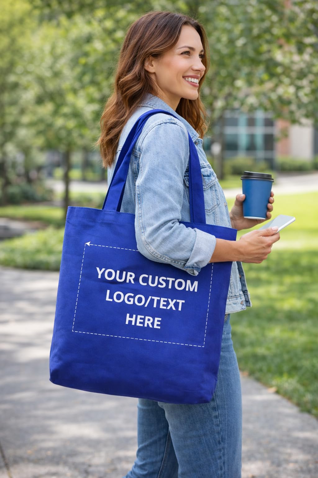 Optima Premium Custom Tote Bags - 14.25” W x 15” H, 10–100 Pack