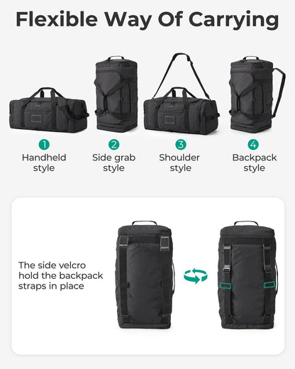 Optima Premium 60L Foldable Travel Duffel Bag - Versatile Weekender