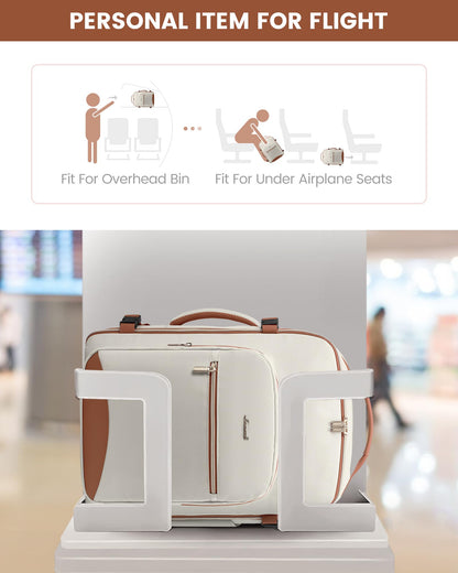 Optima Premium Laptop Backpack - 15.6", Beige-Brown, Stylish & Functional