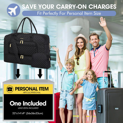 Optima Large Travel Duffle Bag - Weekend Tote with Wet Pocket