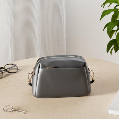 Optima FashionPuzzle Triple Zip Small Crossbody Bag - Stylish & Versatile