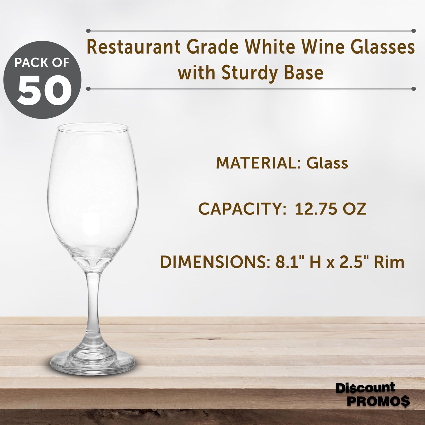 Optima Premium Water and Wine Goblet Glasses Set - 12.75 oz, Clear