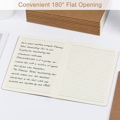Optima Premium A5 Kraft Notebooks - 24 Pack, Lined Journals, 60 Pages