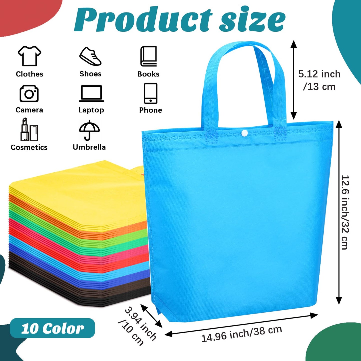 Optima Premium Reusable Tote Bag - 150 Pcs, Non-Woven, Multicolor