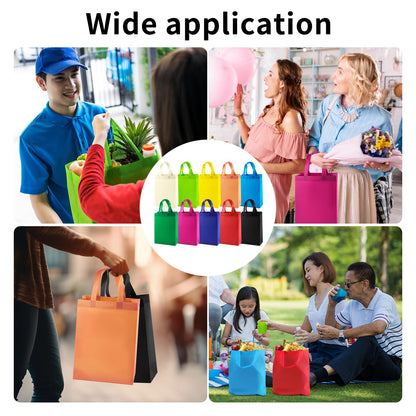 Optima Premium 60 Pack Reusable Non-Woven Tote Bags - 14x10x4 inches