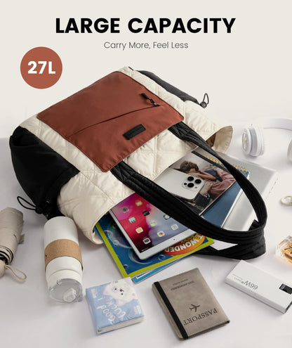 Optima Premium Quilted Tote Bag - Lightweight for Work & Travel