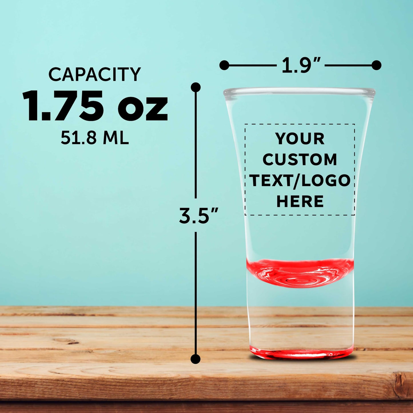 Optima Customizable 2 oz. Shot Glasses - 100 Pack, Etched Design