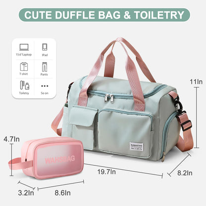 Optima Women's Small Duffle Bag with Shoe Compartment - Travel Ready