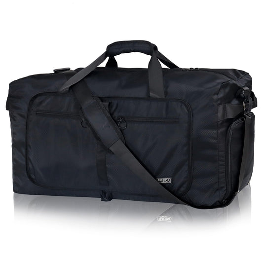 Optima Premium 65L Duffle Bag - Glossy Black with Shoe Compartment