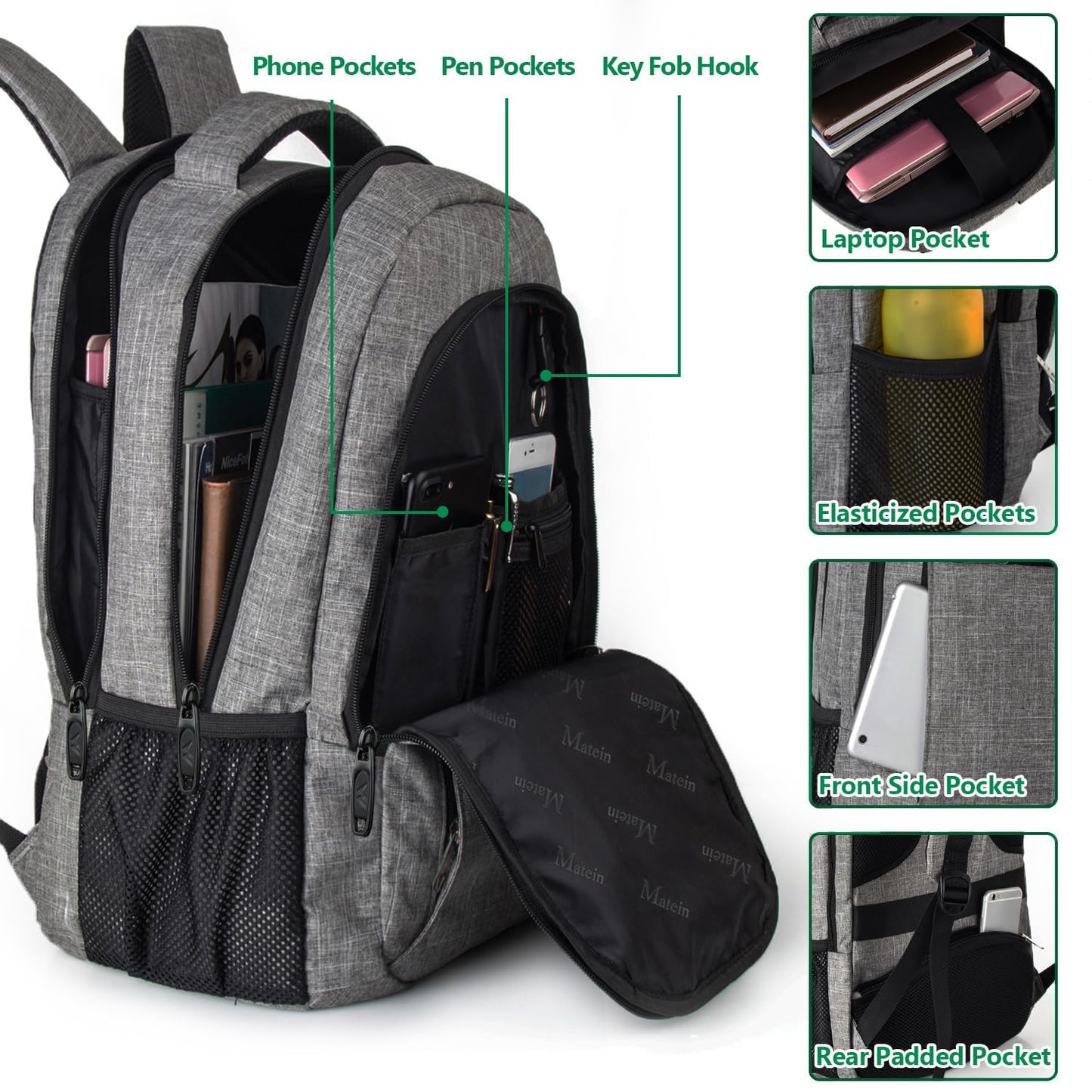 Optima Premium Travel Laptop Backpack - 15.6 Inch, Water Resistant