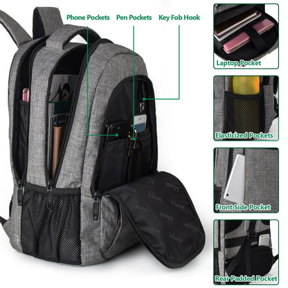 Optima Premium Travel Laptop Backpack - 15.6 Inch, Water Resistant