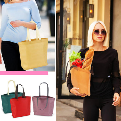 Optima Premium 36-Pack Reusable Tote Bags - Multipurpose & Colorful