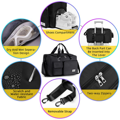 Optima Premium Gym Duffle Bag - 37L with Shoe Compartment