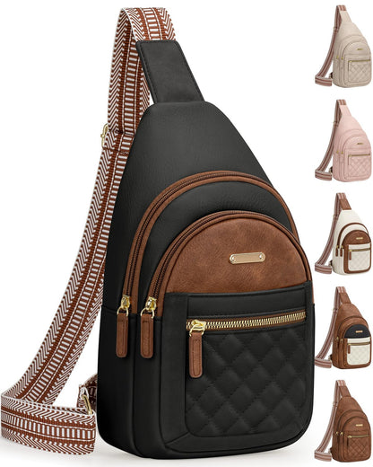 Optima Premium Crossbody Bag - Medium Beige & Brown Design