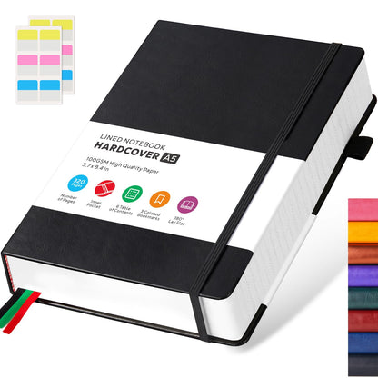 Optima Premium Leather A5 Lined Notebook Journal - 320 Pages