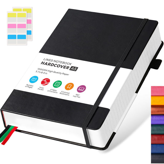Optima Premium Leather A5 Lined Notebook Journal - 320 Pages