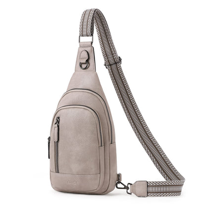 Optima Premium Leather Crossbody Backpack - One Size, Beige & Brown