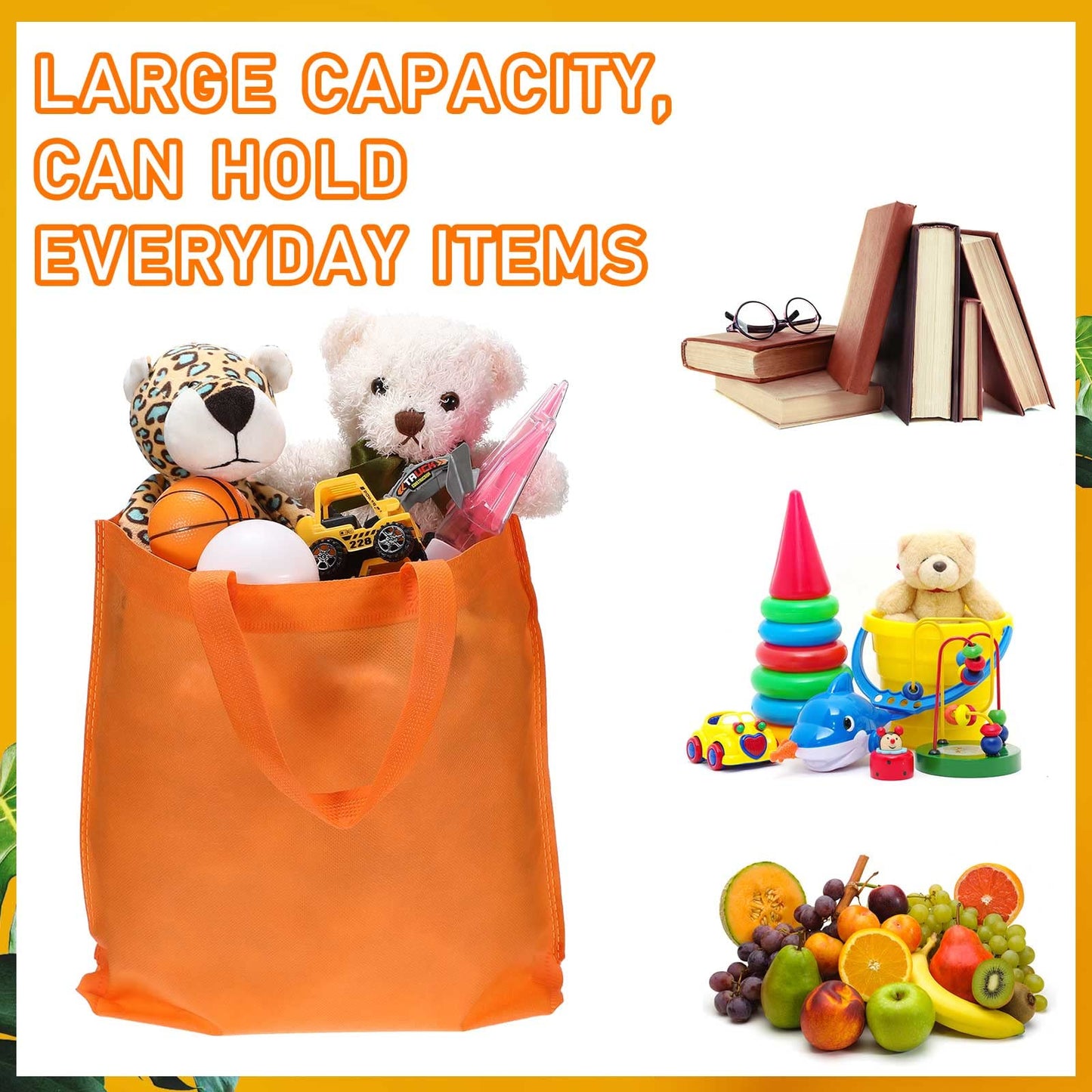 Optima Premium Reusable Tote Bags - 60 Pcs Fabric Gift Bags