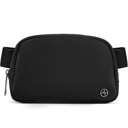 Optima Premium Fanny Pack - Black Polyester, Versatile Belt Bag