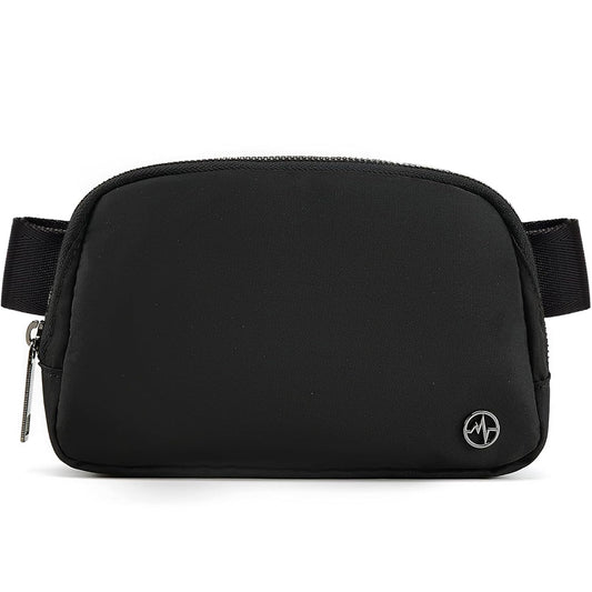 Optima Premium Fanny Pack - Black Polyester, Versatile Belt Bag