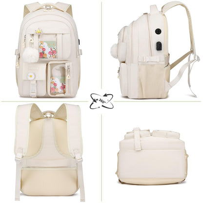 Optima Aesthetic School Backpack for Teen Girls - Stylish Laptop Bag