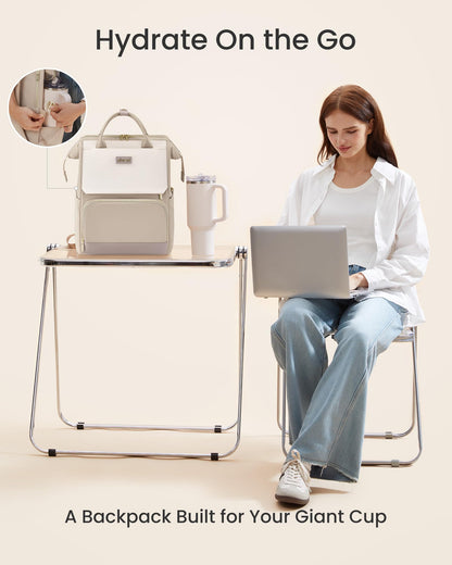 Optima Women's 15.6" Water-Resistant Laptop Backpack - Khaki Beige