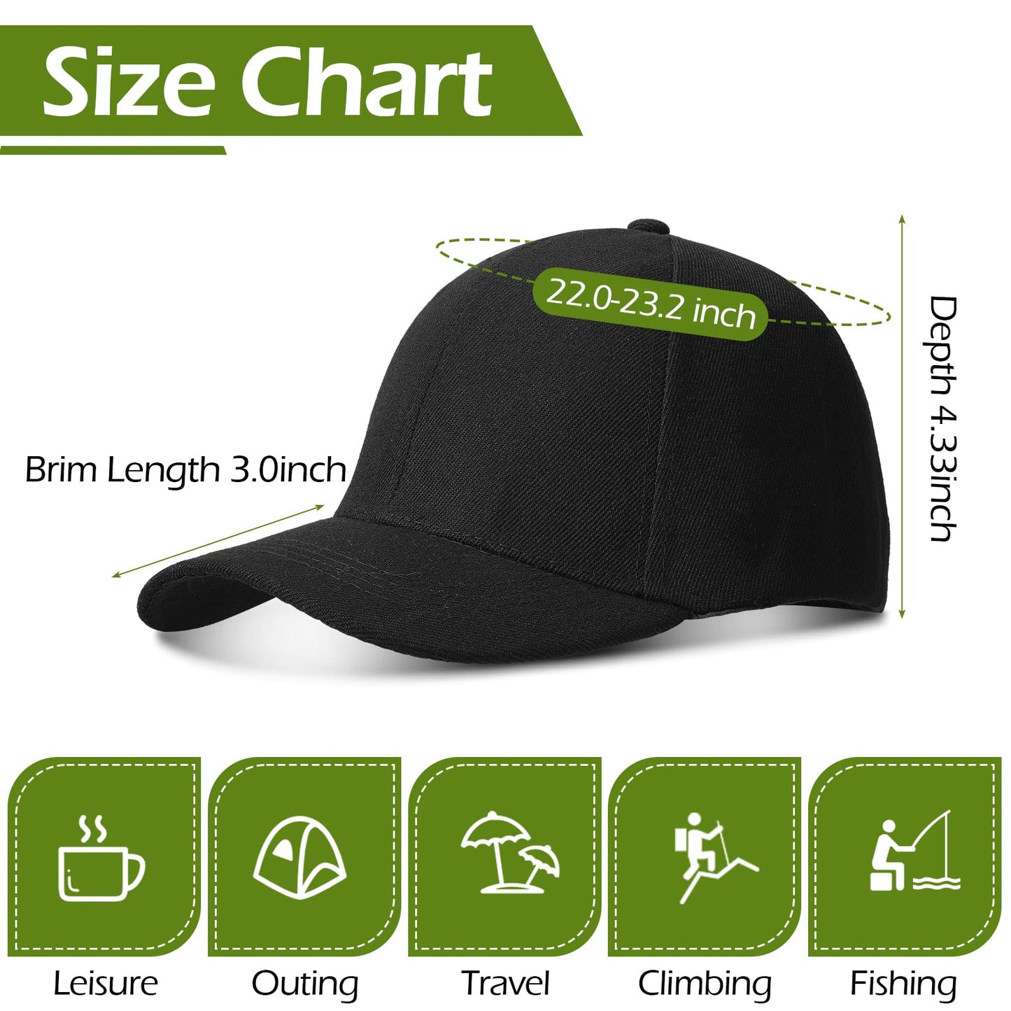 Optima Premium Adjustable Baseball Cap - Unisex, Assorted Colors
