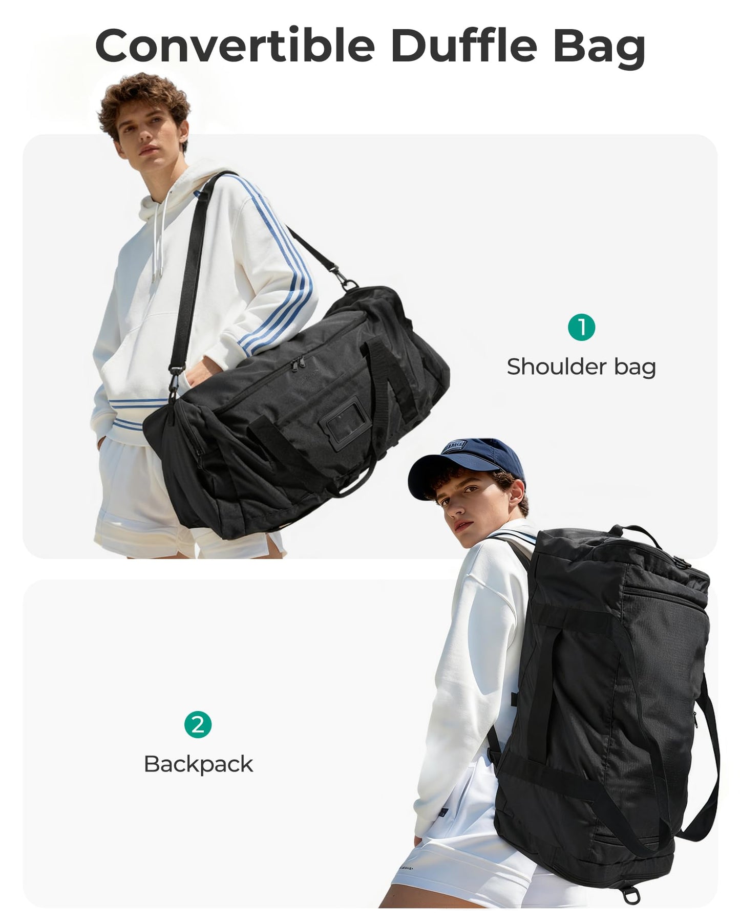 Optima Premium 60L Foldable Travel Duffel Bag - Versatile Weekender