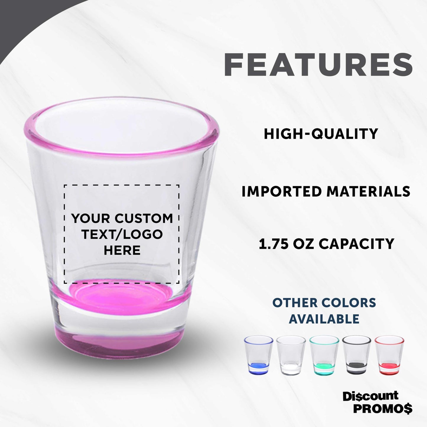Optima Custom 1.75 oz Shot Glasses - Set of 100 for Events