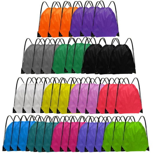 Optima Premium Drawstring Backpack - 42 Pcs, 14 Vibrant Colors