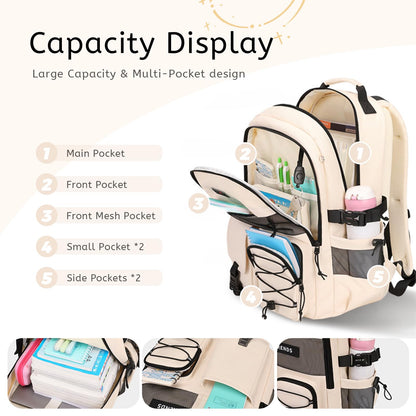 Optima Multi-Pocket Water Resistant Backpack for 15.6" Laptop
