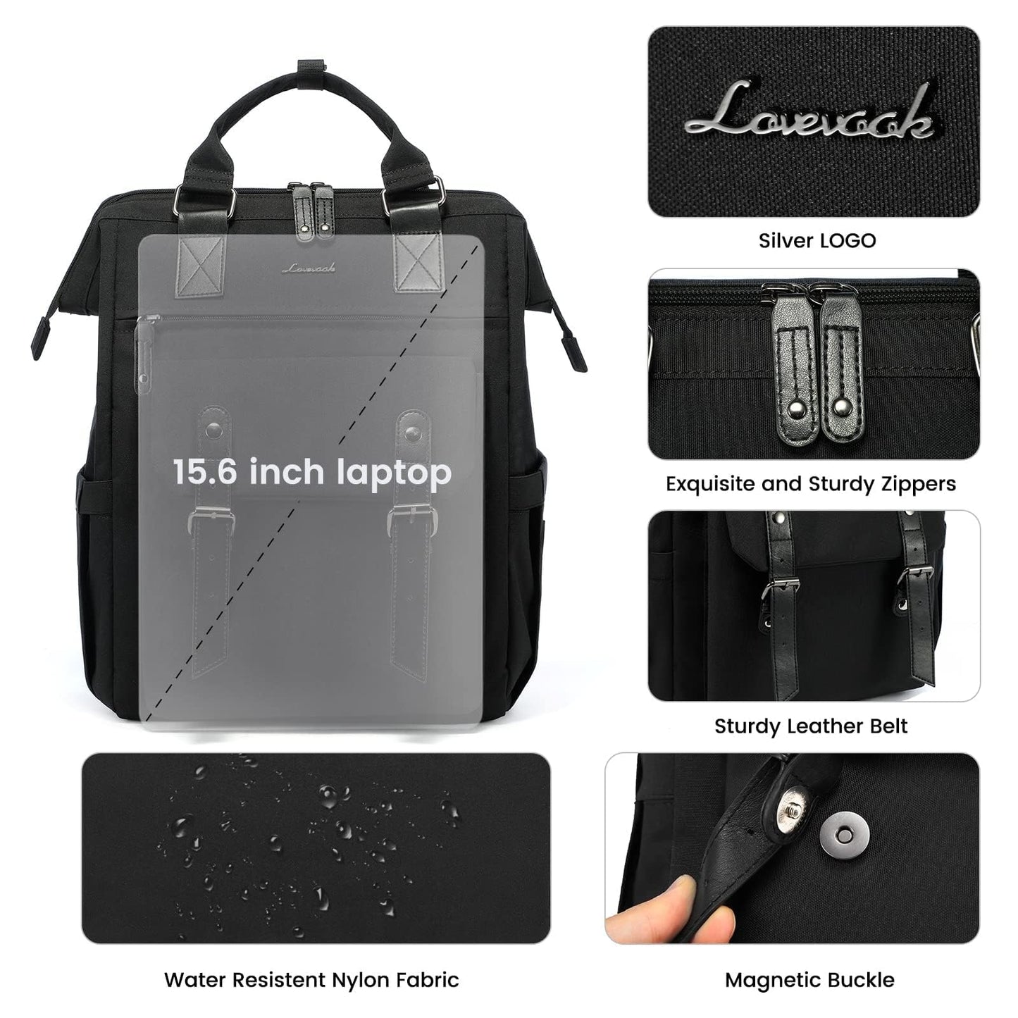 Optima Women's Laptop Backpack - 15.6 Inch, Travel & Work Ready