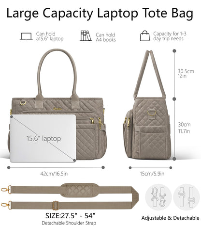 Optima Premium 15.6" Laptop Tote Bag - Insulated & Quilted Design