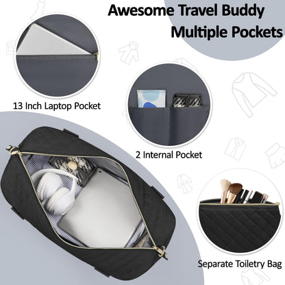 Optima Premium Women's Travel Duffle Bag - Stylish Black Design
