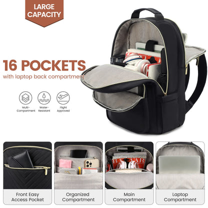 Optima Women's 15.6" Waterproof Laptop Backpack with USB Port