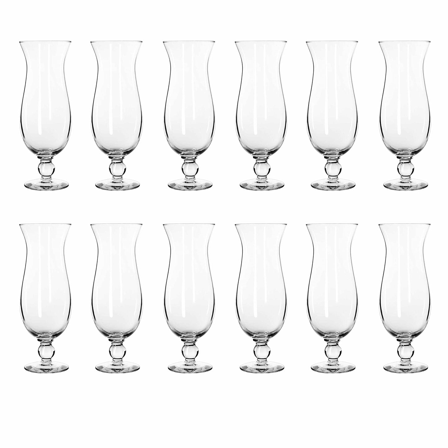 Optima Premium Hurricane Glasses - 16 oz, Set of 12, Clear