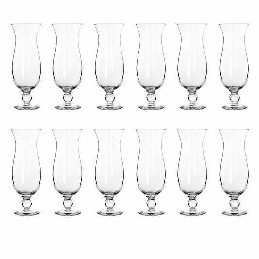 Optima Premium Hurricane Glasses - 16 oz, Set of 12, Clear